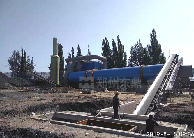 煤泥烘干機施工現場